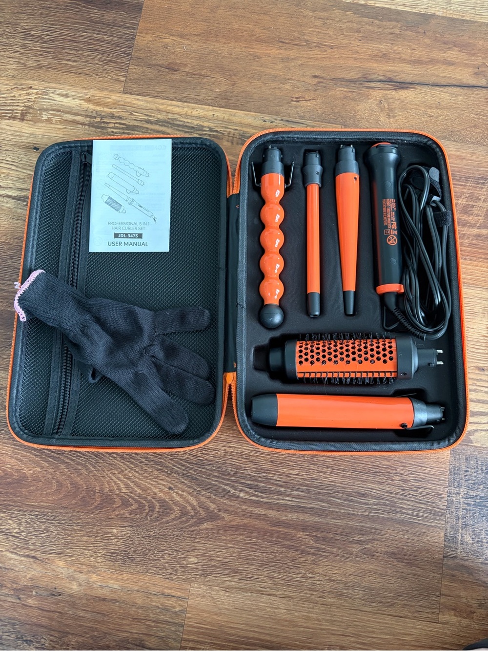 Lanumi 5 in 1 Curling Iron Set Include Curling Brush and 4 Interchangeable wand